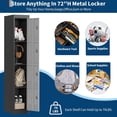 thumbnail image 5 of Bingirl 72-Inch High Employee 4-Door Locking Metal Locker - Dark Gray, 5 of 5