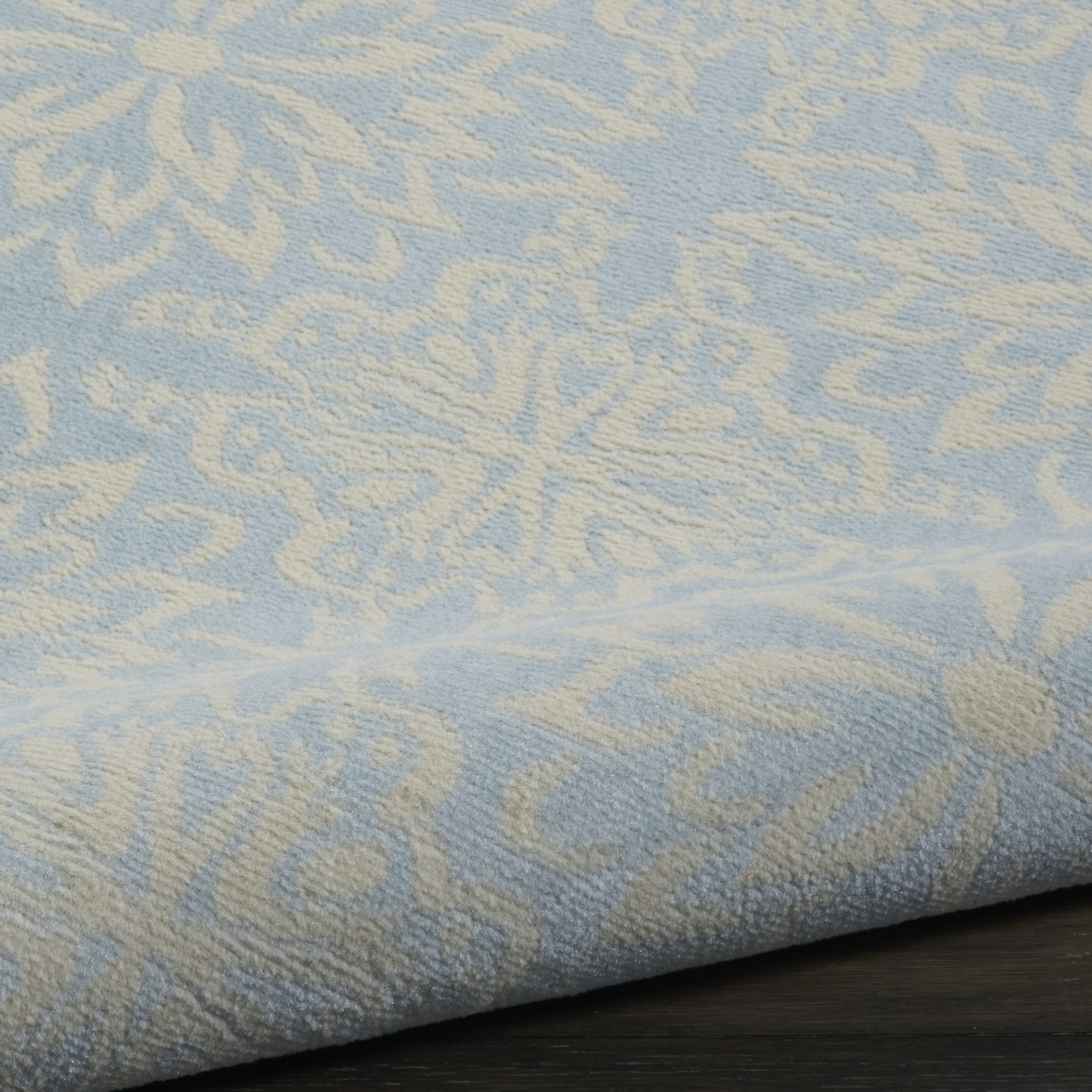 Walmart Bliss Modern Floral Ivory/Light Blue 5'3" x Round Area Rug, (5' Round)