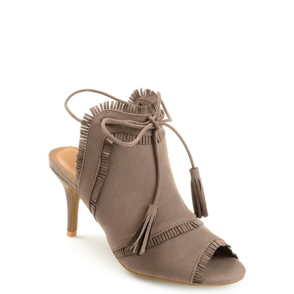 Brinley Co. Womens Fringe Tassle Faux Suede High Heels
