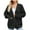 Black, variant on Women's Open Front Knit Cardigan Sweater Long Sleeve Casual Loose Fit Chunky Knitwear with Pockets