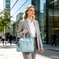 thumbnail image 6 of Double Layer Insulated Lunch Bag - Multi-Functional Portable Tote for Work, , and Outdoor Use - Waterproof, Easy to Clean, Durable Handheld Food Container with Thick Thermal Lining Blue, 6 of 6