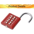 thumbnail image 3 of HUGFEGWE 10 Digit Push Button Combination Padlock Digital Lock for Locker Cabinet Case Drawer,Fixed Gym Cabinet Door Toolbox Padlock Gym Sports Lock,Red 1PCS CJB91-26081, 3 of 8