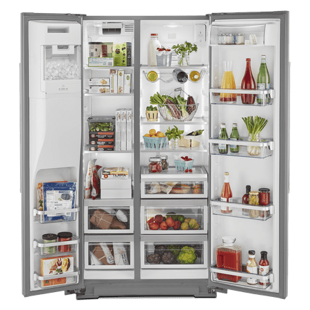 KitchenAid - 22.6 Cu. Ft. Side-by-Side Counter-Depth Refrigerator - Stainless Steel