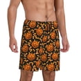 thumbnail image 2 of Balery Quirky Corn Pumpkin Pantalones cortos de pijama de punto de algodón para hombre con cinturilla y bolsillos-XX-Large, 2 of 6