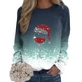 thumbnail image 1 of Kcodviy Blouse Décontractée de Noël pour Femmes, Imprimé, Col Rond, Veste de Sport avec Capuche, Chandail-Over à Col Rond, Manches Longues, Ample, 1 of 5