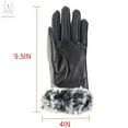 thumbnail image 5 of Gustave Women Leather Touch Screen Gloves Thermal Lining Faux Fur Cuffs Motorcycle Driving Winter Warm Gloves Full Finger Mitten "Purple", 5 of 9