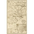 thumbnail image 2 of O.W. Gray & Son. 10x14 Gold Ornate Wood Framed with Double Matting Museum Art Print Titled - Grays railroad map of Texas - Decorative Sepia, 2 of 4