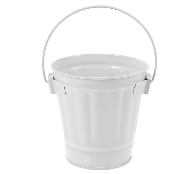 HOMEMAXS  Trash Can with Handle Countertop Wastebasket Flowerpot Bucket Small Metal Bucket