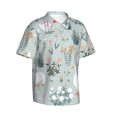 thumbnail image 2 of Kll Men'S Hawaiian Shirt Short Sleeve Button Down Beach Shirts-Goose And Doodle Flowers, 2 of 8