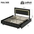 thumbnail image 7 of 4 EVER WINNER Full Size LED Bed Frame with Storage, Upholstered Platform Bed with 4 Drawers, Adjustable LED Lights Headboard, Black, 7 of 7
