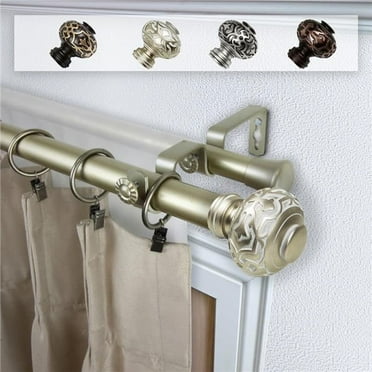Central Design 100-49-483-D 1 in. Dia. Amber Curtain Rod, Light Gold - 48-84 in.