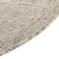 thumbnail image 4 of Rugs.com Outdoor Aztec Collection Rug – 4 Ft Round Light Gray Flatweave Rug Perfect For Kitchens, Dining Rooms, 4 of 6