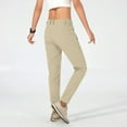 thumbnail image 4 of QATAINLAV Women's Cargo Joggers Pants Outdoor Athletic Lightweight Hiking Pants with Zipper Pockets Khaki L, 4 of 6