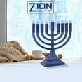 thumbnail image 3 of Zion Judaica 9" LED Hanukkah Menorah Blue Powered by Batteries or Included 3' USB C Cable Flameless Chanukkah Candles Holder LED Electric Minorah Bulbs Chanukah Decoration Lights Hanukkiah, 3 of 6