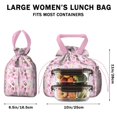 thumbnail image 5 of Princess Castle Pattern Drawstring Lunch Bag Women - Drawstring Lunch Bag Insulated for Work Office - Stain-Resistant Large Lunchbags for Women with Multi-Pockets, 5 of 6