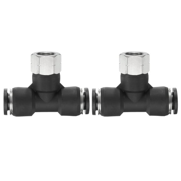 Uxcell 2pcs Air Line Fitting G 5/16" Tube OD x NPT 1/8" Female Thread Push to Connect for Water Air Oil Pipe