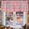 thumbnail image 5 of Merry Christmas Valances for Windows, 42 x 18in, Red White Buffalo Plaid Xmas Snowflakes Rod Pocket Kitchen Valance Curtain Light Filtering Window Treatments for Living Room Bedroom, 1 Panel, 5 of 7