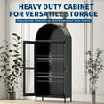 thumbnail image 6 of 73" Arched Metal Storage Cabinet, Kitchen Pantry Cabinet with Glass Door, 2 Adjustable Shelves,Modern Farmhouse Display Bookshelf ,Freestanding Display Cabinet for Living/Dinning Room Black, 6 of 7