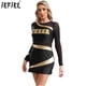 thumbnail image 2 of Vestido de carrera de conducción rápida para mujer, traje de Halloween, uniforme de porristas de manga larga, vestido ajustado de retazos metálicos de malla estampada, 2 of 5