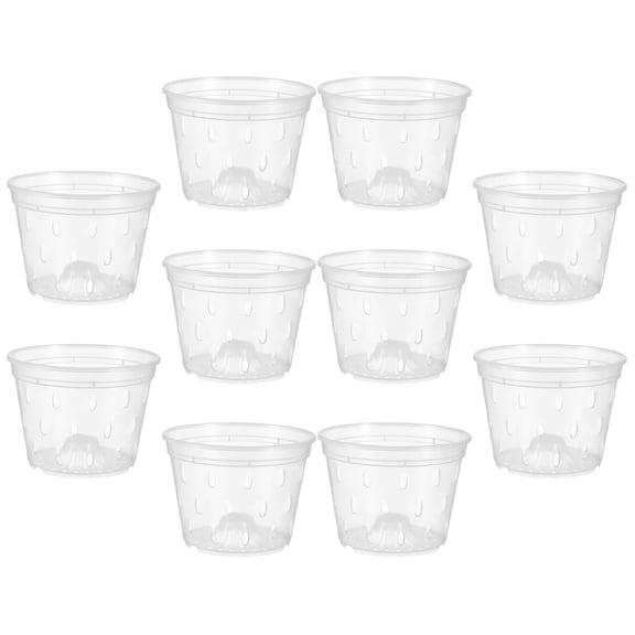 HEANUJJ 10Pcs Plastic Orchid Planting Pots Transparent for Home Use with Sturdy PP Material