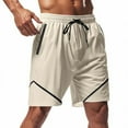 thumbnail image 3 of hotojiny Mens Drawstring Shorts Active Casual Elastic Waist Color Block Sweat Shorts Lightweight Straight Leg Basketball Short Pants, 3 of 6