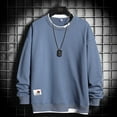 thumbnail image 2 of Hoodless Men Male Casual Solid Splice Off Shoulder Sleeve Long Sleeve Blouse Hoodless Sweatshirts, 2 of 5