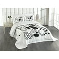 thumbnail image 3 of Ambesonne I Love You Quilted Bedspread Set 3 Pcs, Modern Graphic Love, King Size, Black White, 3 of 5