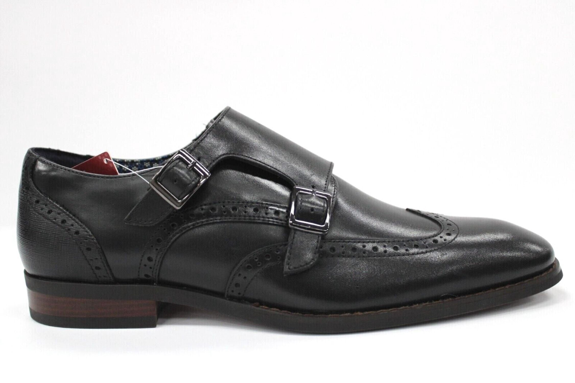 Stacy Adams Mens Cognac‎ Brown Leather Double Monk Strap Wingtip Shoes 25050-221 Stacy Adams Karson Wingtip Double Monk Strap Shoes Leather  main image 3