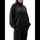 thumbnail image 2 of Sudadera Holgada Informal de Modal con Media Cremallera y Cuello Alto para Mujer, Jersey de Larga Popular para Otoño de 2025. Negro S, 2 of 8