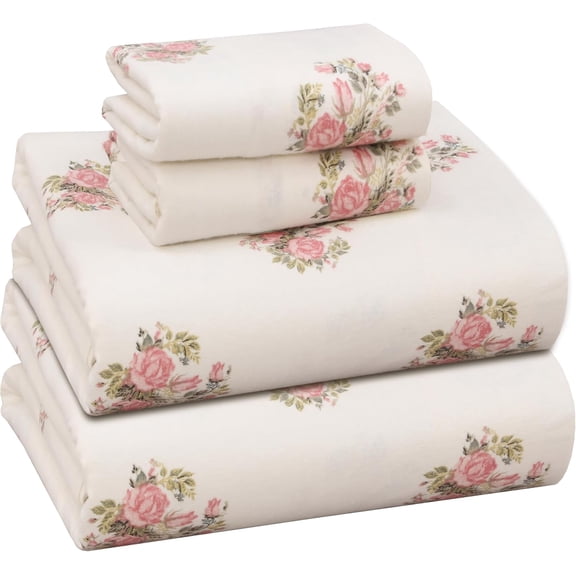 RUVANTI 100% Cotton Flannel Sheet Set, King Size, 4 Piece, Double Brushed Ultra Soft, Warm & Cozy, Deep Pocket, All Season Bedding, Sowear