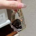 thumbnail image 2 of Dwitch Slim Rhinestone Chain Strap for Apple Watch Band 38/40/41/42mm(Series 10), Luxury Bling Metal Strap with Rhinestone, for iWatch Series 10 9 8 7 6 5 4 3 2 1 SE,Elegant Metal Bracelet Band,Gold, 2 of 5
