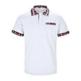 thumbnail image 3 of HCNTES Men's Casual Polo Shirts Classic Basic Short Sleeve Shirt Solid Color Tees Stylish Tops(White,M), 3 of 5