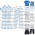 thumbnail image 2 of JFOPQVSM Boys Comfortable and Breathable Short Sleeved Home Clothes Fashionable Checkered Prints Homewear Three Piece Set, 2 of 3