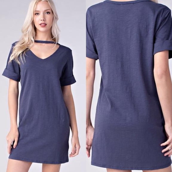 Honey Punch Blue Cotton Dress