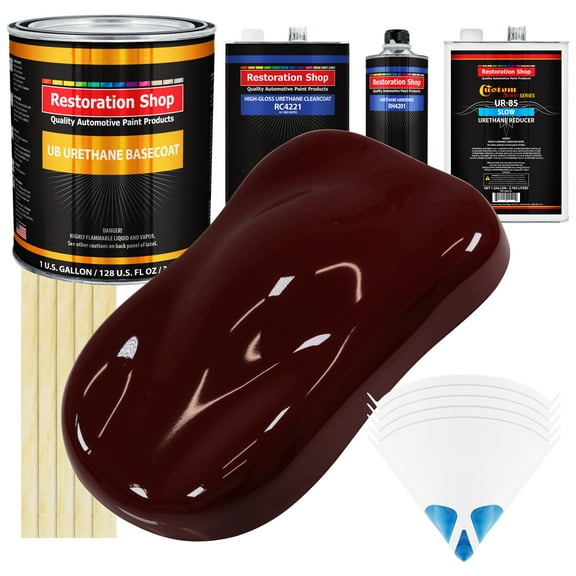 Burgundy SLOW 1 Gallon Automotive Car Paint Kit URETHANE BASECOAT & Clearcoat