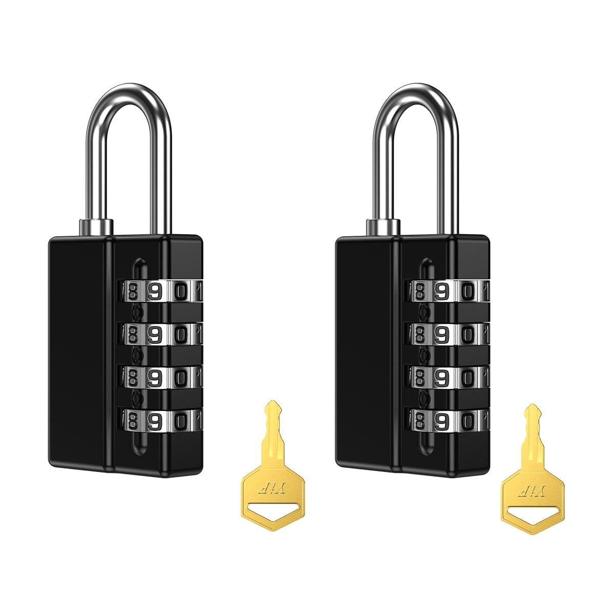 ORIA 2 Pack Combination Padlock Security Padlock Mental and 4 Digit Lock Set 