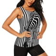 thumbnail image 2 of Lsque Optical Zebra Illusion Printed Workout Tank Tops for Women, Athletic Sports Tank Tops, Compression Sleeveless Dry Fit Shirts,Sleeveless Yoga Shirt-Medium, 2 of 9