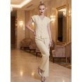 thumbnail image 2 of Conjunto 2 Piezas Elegante, Chaleco con Botones y Pantalón de Pierna Amplia, Look Sofisticado para Mujer, 2 of 5