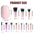 thumbnail image 3 of Livhil 10pcs Portable Travel Makeup Brush Set, Function Mini Makeup Brushes with Pouch (Colorful), 3 of 8