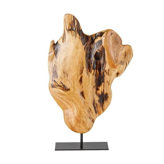 THY COLLECTIBLES Irregular Handcarved Root Wood Sculture, Wood Tabletop Abstract Standing Sculpture for Home Decor Natural Edge Tabletop Statue (Large)