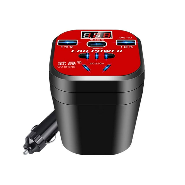 Car Power Inverter Converter 200W 12V/24V-220V 2 USB Type-C Ports Adapter Hot J0 J4U6