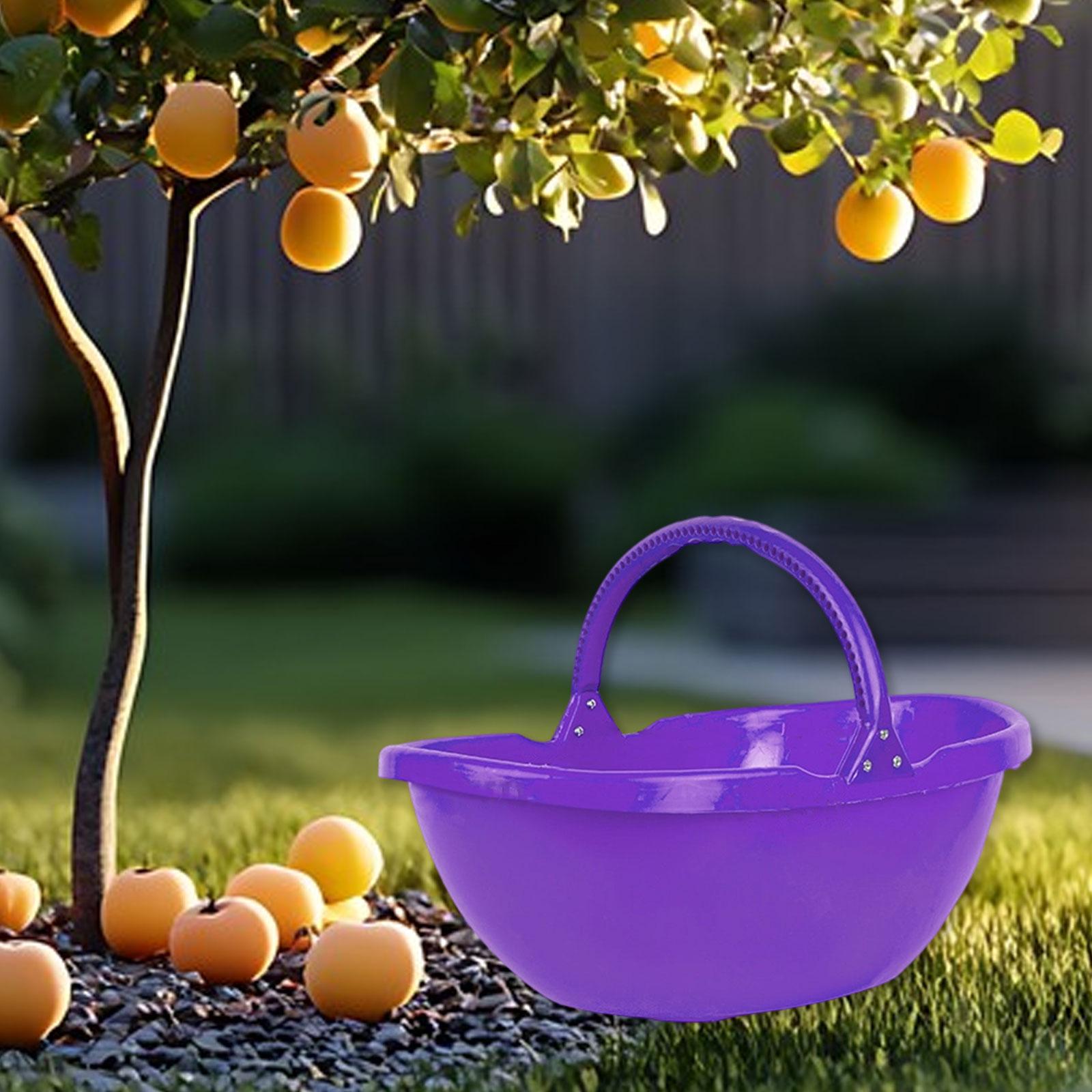 Miulika Garden Harvesting Basket, Picking Basket with Handle, Multipurpose Handheld Harvesting Tool for Lawn, Kitchen, Farm, Garden, Yard Purple
