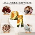 thumbnail image 7 of Fotbe Golden Sunflower In Field Pattern Long Sleeve Pajama Set for Women,Sleepwear Set,2-piece Loungewear Set,Soft PJs Comfy Nightwear with Pockets -Large, 7 of 7