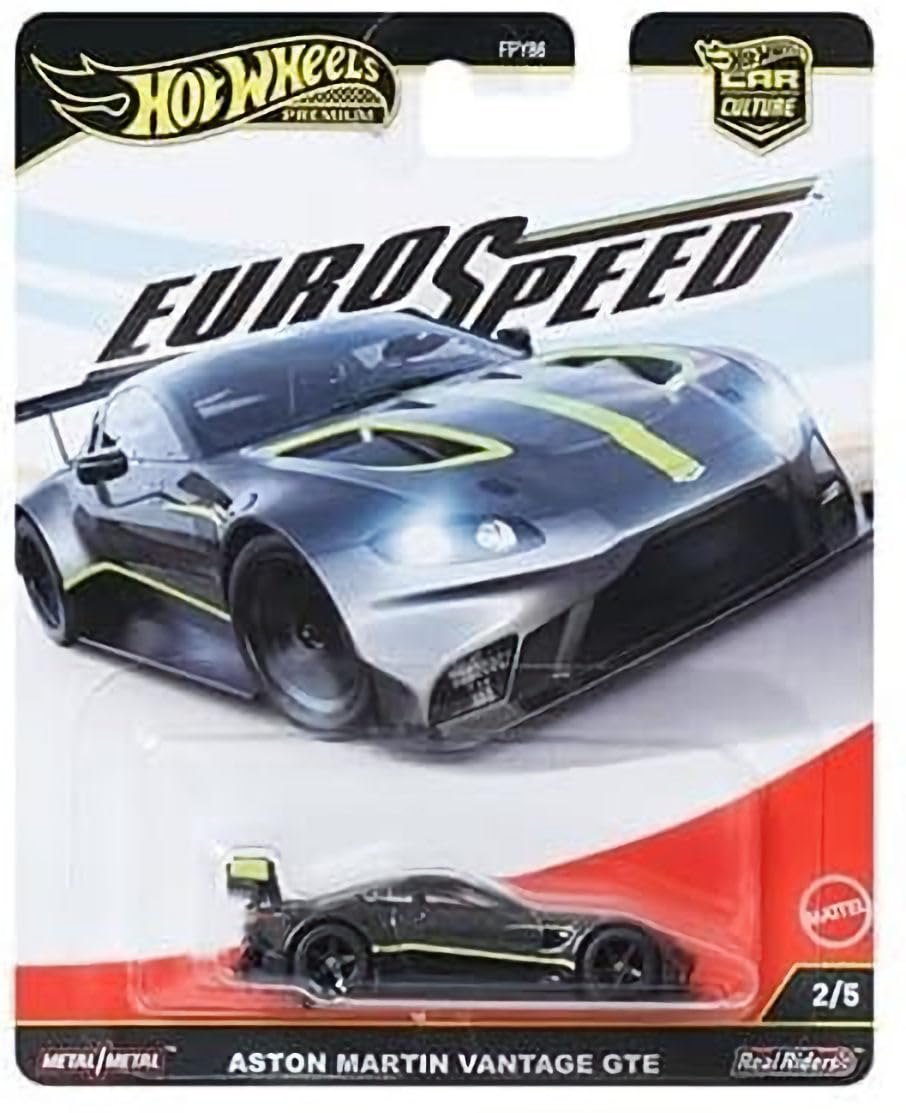 Hot Wheels Euro Speed Premium Collection, Die-Cast Cars Set, Bugatti Bolide, Aston Martin, Ferrari, McLaren, 5-Pack Luxury Sports Cars FPY86-961L