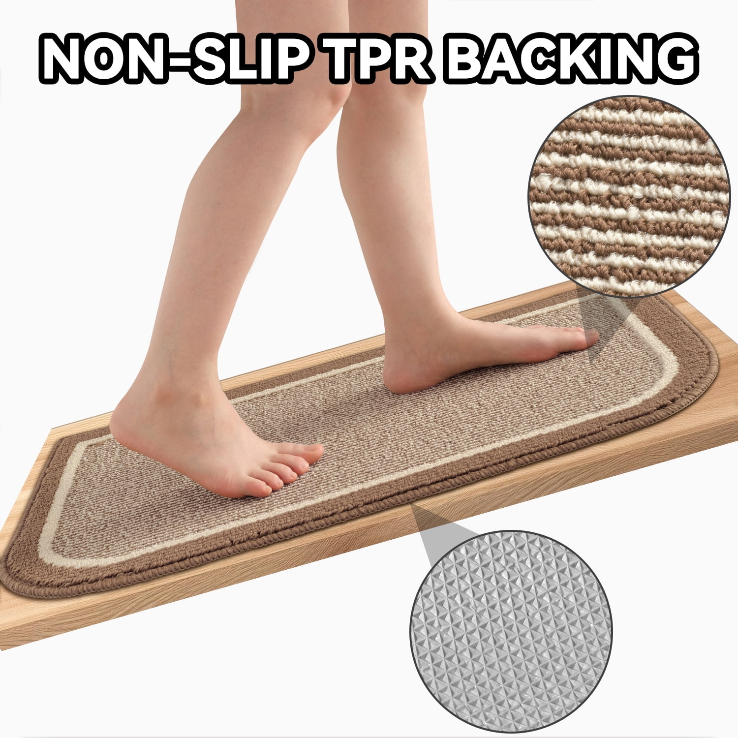 SIXHOME Door Mat Welcome Mat 24"x47" Non-Slip Front Door Mat Absorbent Low Profile Dirt Trapper Indoor Door Mat Ouside Entryway Rug Soft Machine Washable Floor Mat Brown