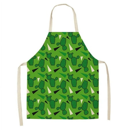 

Cactus Pattern Kitchen Apron for Woman Sleeveless Cotton Linen Aprons Home Cooking Baking Bibs Cleaning Tools 68x55cm Delantal