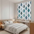 thumbnail image 3 of Bohemia Kitchen Curtains 63 Inch Length, Vintage Moroccan Geometric Pattern Blue Green Gray Tiers Curtains for Living Room Berdoom Bathroom, Light Filtering Drapes Window Treatment 2 Panels 42"Wx63"L, 3 of 8