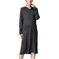 thumbnail image 1 of SUNSIOM Robe de Grossesse pour Femmes, Couleur Unie, Manches Longues, Capuche, Robe Midi Ample de Maternité, 1 of 8