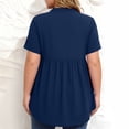 thumbnail image 6 of TaTaai Womens Plus Size Solid Color Casual Top V-Neck Decorative Buttons Soft Stretchy Fabric Breathable Lightweight 3/4 Sleeve Relaxed Fit Daily Wear Work Vacation Beach Outfit Gift, 6 of 8