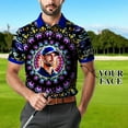thumbnail image 2 of HOMYGIFTS Custom Face Men’s Golf Polo Shirt – Personalized Stained Glass Mandala Design, Unique Gift for Golfers & Special Occasions, 2 of 9